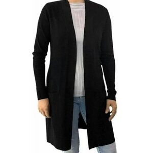 Alexandra & Oak Women's Cardigan Sweater Black Size Small open front & pockets